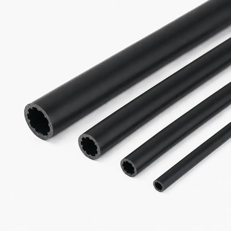 Black ABS inner-profile round tubes in multiple diameters