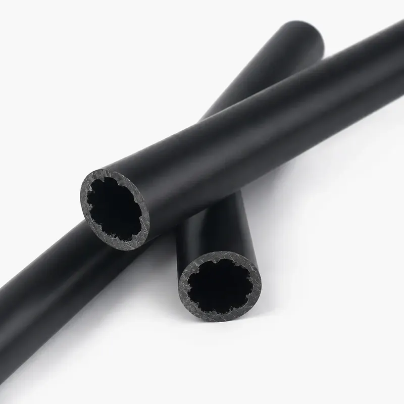 Angled black ABS tubes with custom internal profiles
