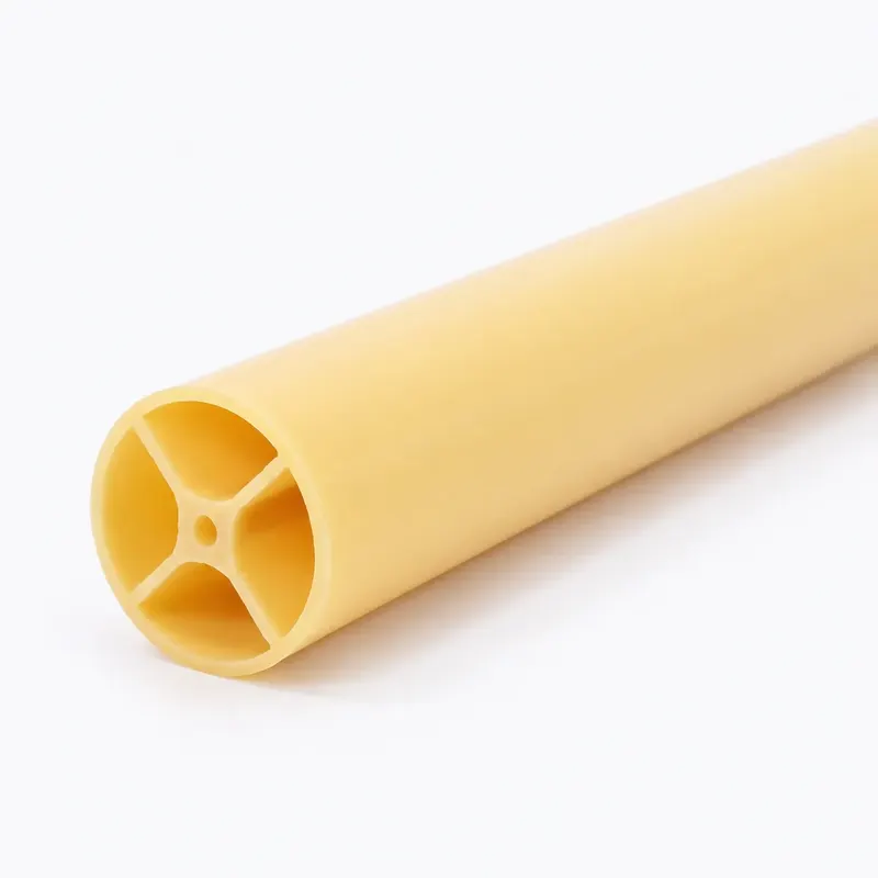 Yellow ABS tube showing four internal cavities