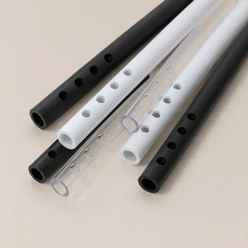 Mixed black white and clear ABS perforated tubing