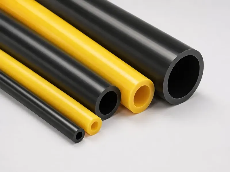 Custom ABS tubes showing different wall thicknesses