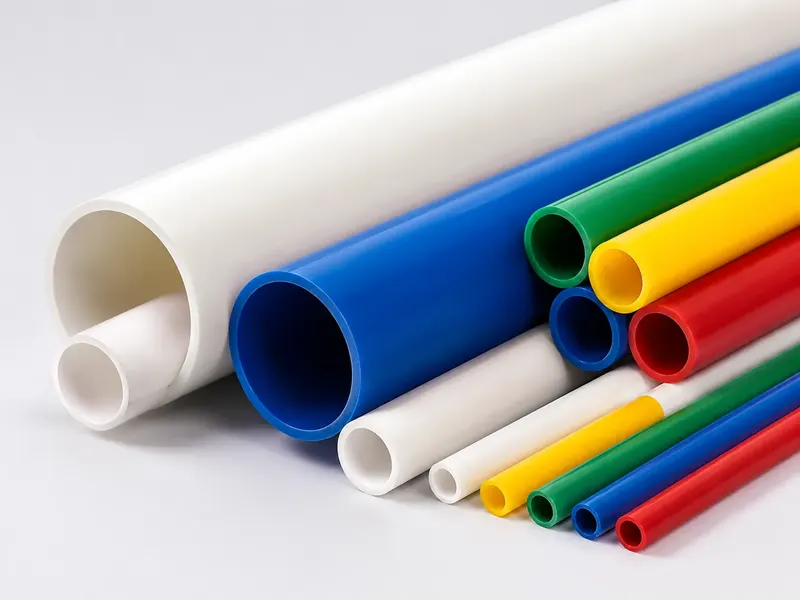 Custom PP round tubes in white blue green yellow and red