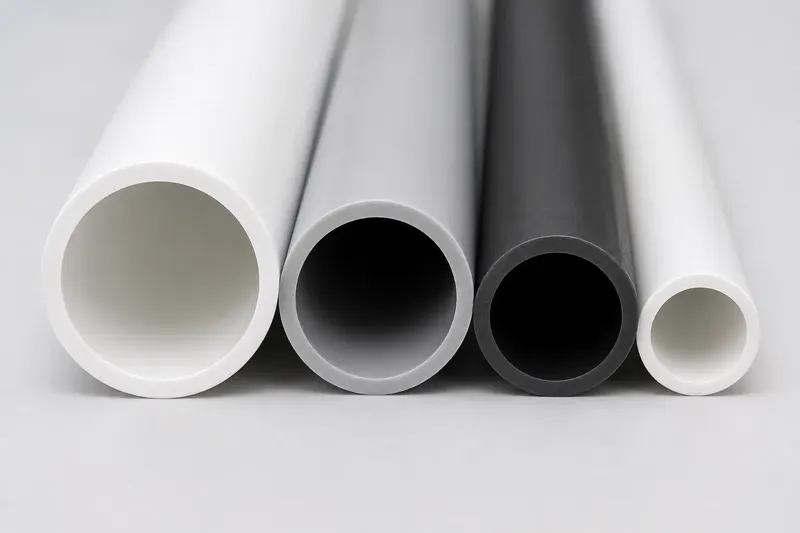 PP round tube cross sections showing different wall thicknesses