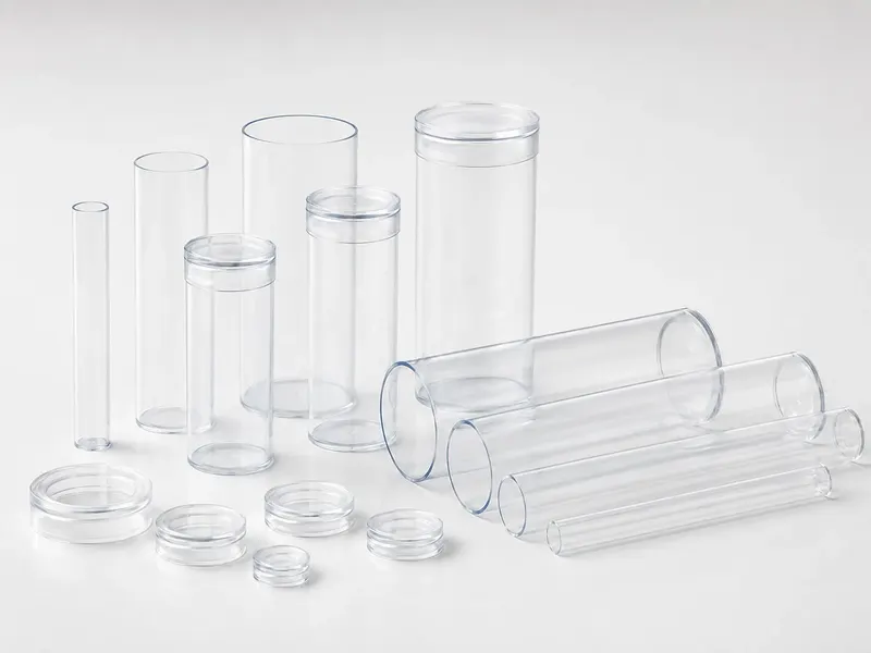 Clear packaging tubes in multiple diameters and lengths