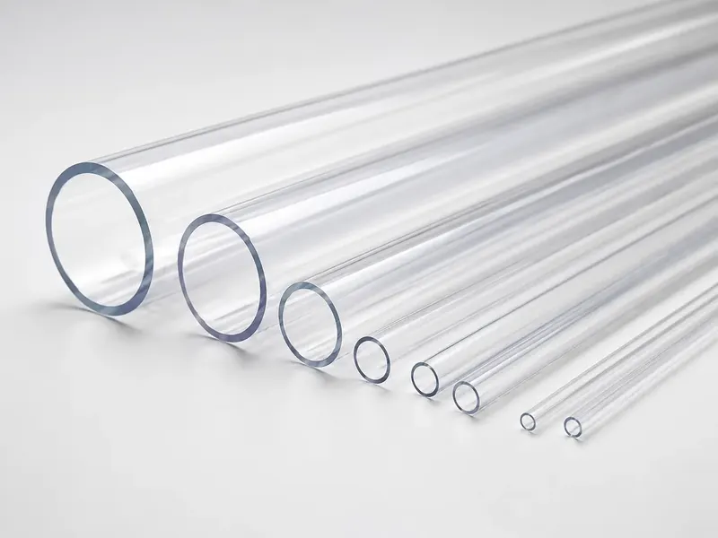 Transparent rigid PVC tubes in graduated diameters