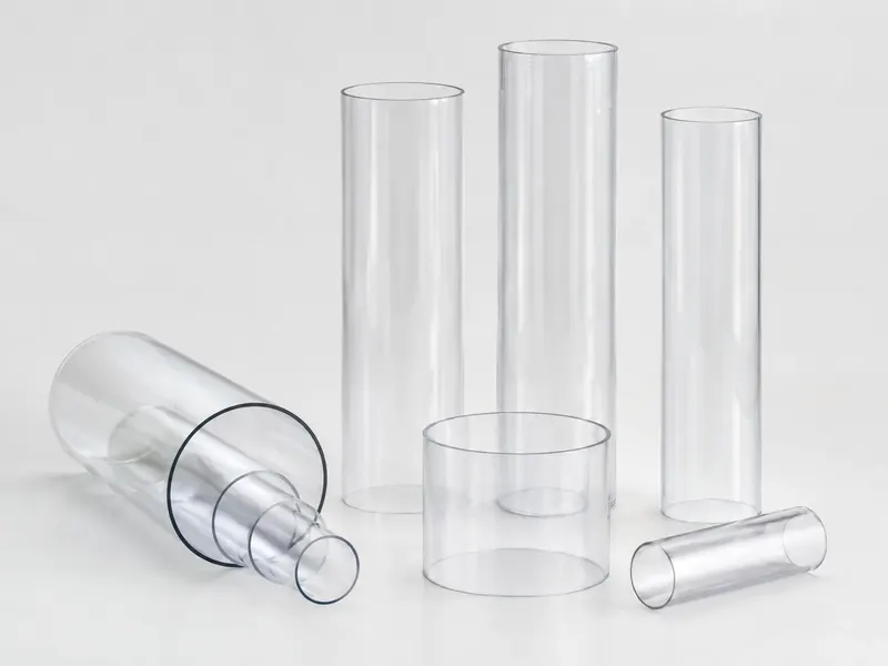 Clear PVC tubes and custom formed transparent components