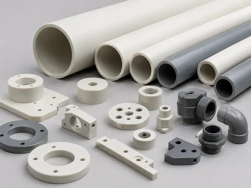 White and gray custom PP tubes with lightweight plastic components