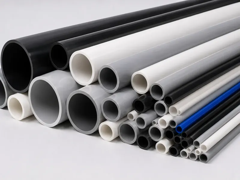 Black white gray and blue PP pipes and custom polypropylene tubes