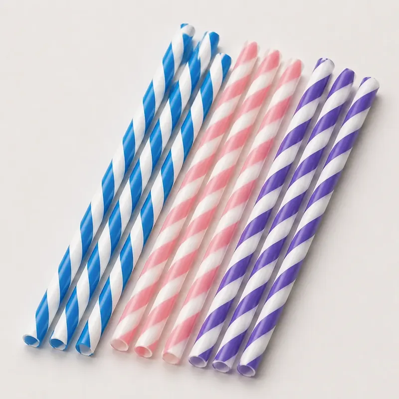 Striped polypropylene flag sticks in multiple colors