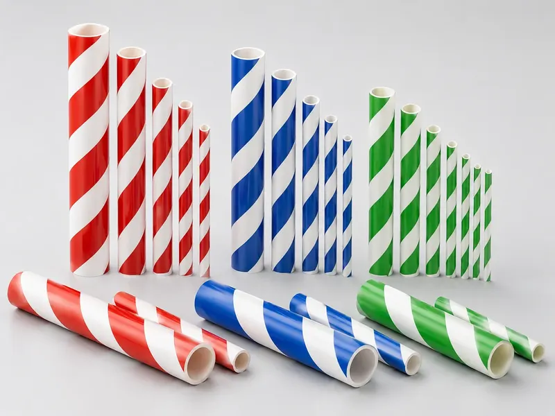 Red white blue and green rigid decorative PVC tube size options
