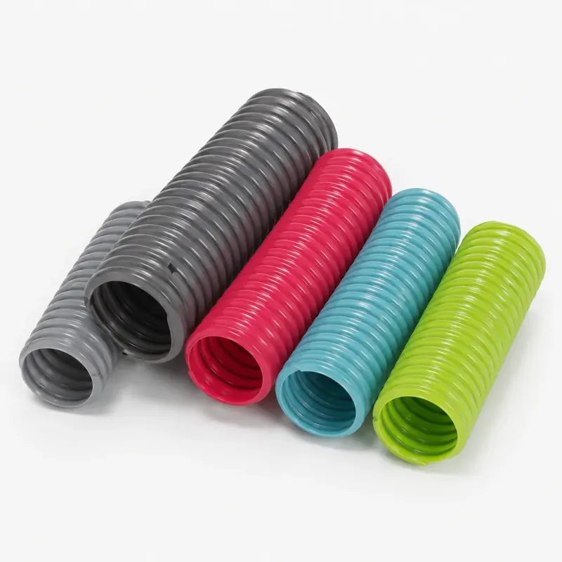 Gray red blue and green PVC corrugated flexible hoses