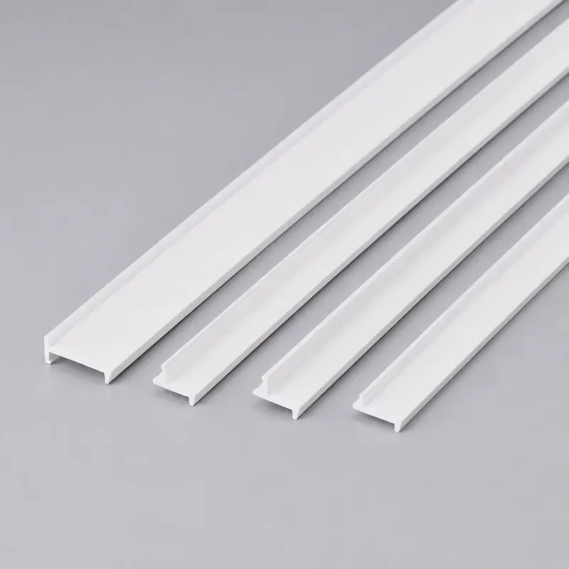 White narrow PVC strips and edge trims